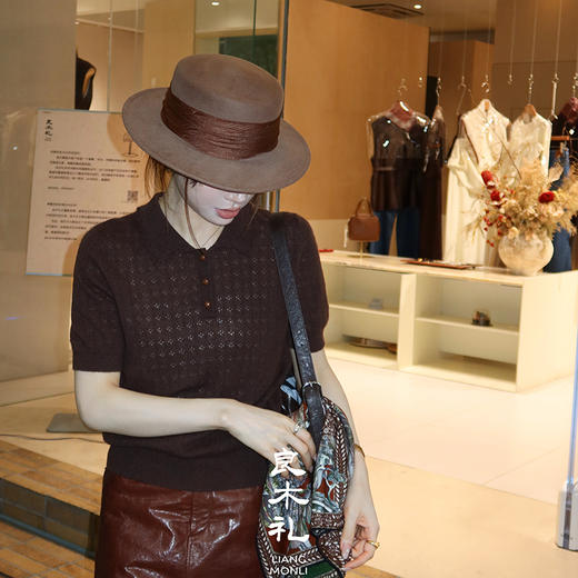 【不退不换】良木礼山羊绒翻领套衫（Q2591203F） 商品图2