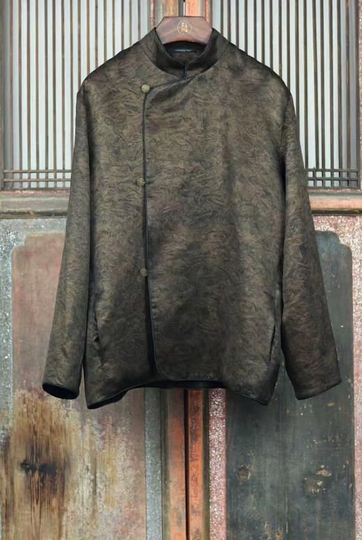 盛唐牡丹 | 暗金香云纱男士偏襟外套 商品图0