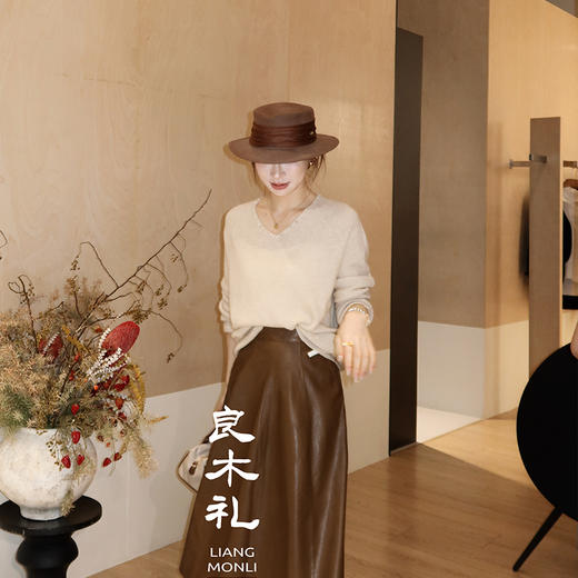 【预售7天】良木礼羊皮半裙（Q2591827） 商品图2