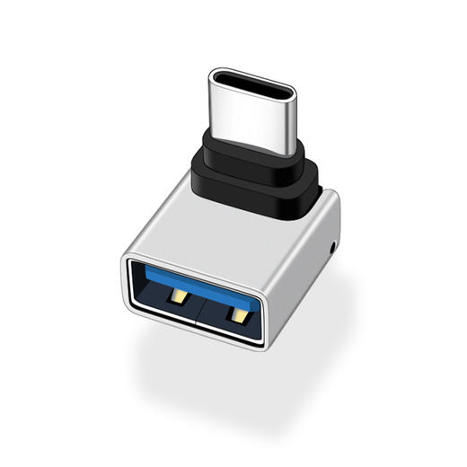 严选【银色-弯头USB3.0母转type-c公】OTG转接头usb弯头手机笔记本转接头1个 商品图4