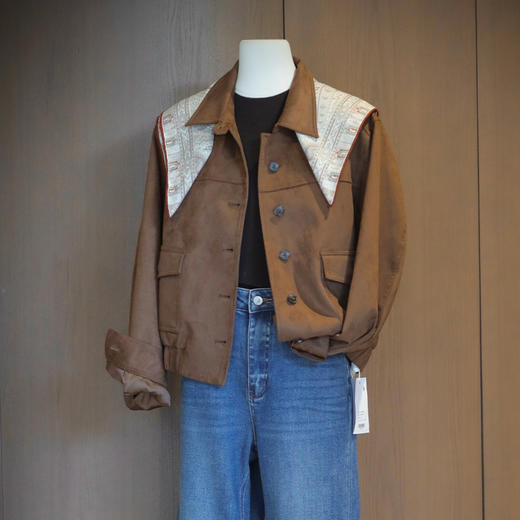 良木礼牛皮绒翻领外套（Q2584256） 商品图3