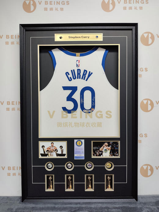 收藏系列 库里 勇士队30号白色 三分王铭文 亲笔签名球衣 商品图1