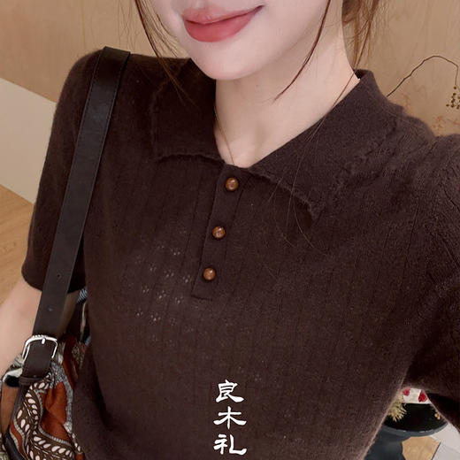 【不退不换】良木礼山羊绒翻领套衫（Q2591203F） 商品图4