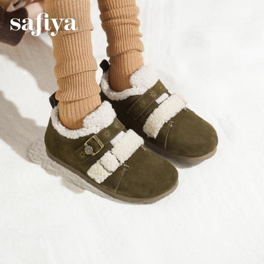 Safiya/索菲娅2025艺术家联名加绒保暖外穿休闲全包勃肯毛毛鞋SFD4112092 商品图4