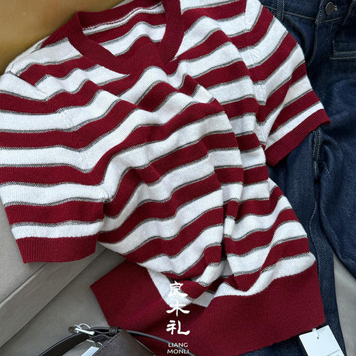 【特价不退不换】【预售7天】良木礼羊毛条纹上衣（Q259118） 商品图2