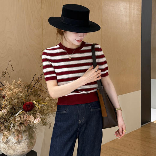 【特价不退不换】【预售7天】良木礼羊毛条纹上衣（Q259118） 商品图0