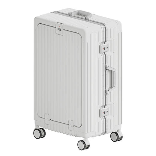 自然醒铝框宽拉杆多功能20寸登机箱一键前开万向轮行李箱YS6006 商品图9