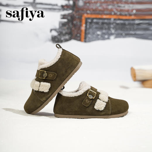 Safiya/索菲娅2025艺术家联名加绒保暖外穿休闲全包勃肯毛毛鞋SFD4112092 商品图2