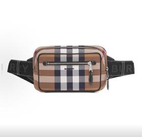 Burberry博柏利 经典格纹印花 棉质帆布 帆布包腰包 男款 多色