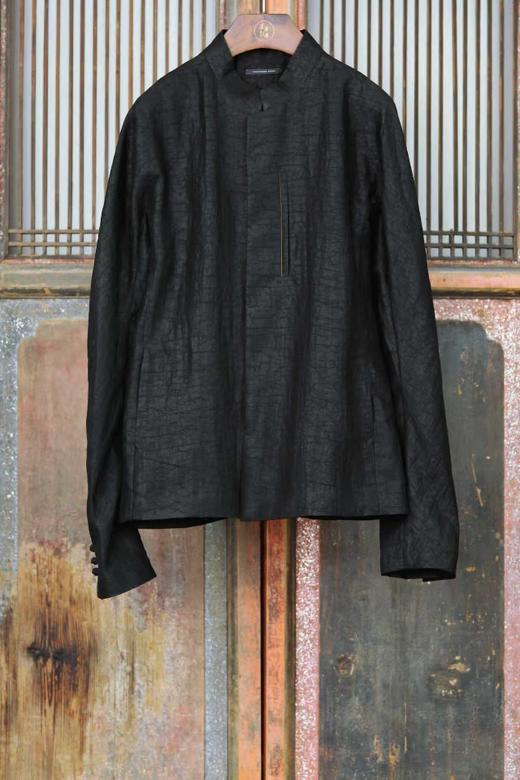 盛唐牡丹 | 龟纹香云纱对襟男士衬衫 商品图0