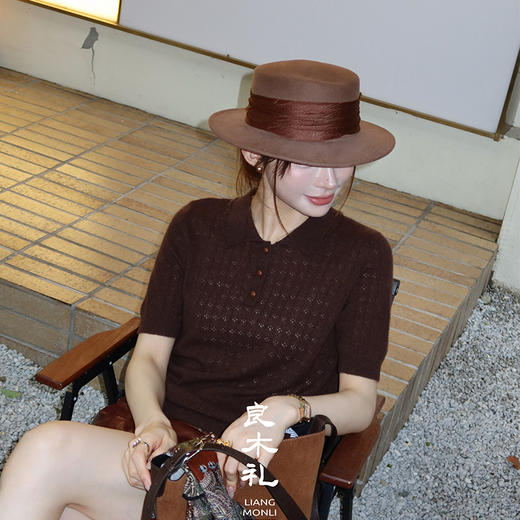 【不退不换】良木礼山羊绒翻领套衫（Q2591203F） 商品图0