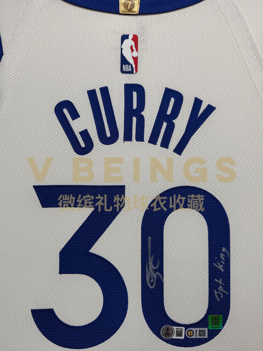 收藏系列 库里 勇士队30号白色 三分王铭文 亲笔签名球衣 商品图2