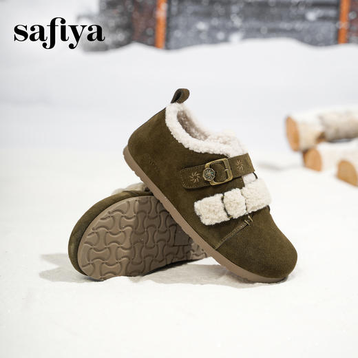 Safiya/索菲娅2025艺术家联名加绒保暖外穿休闲全包勃肯毛毛鞋SFD4112092 商品图0