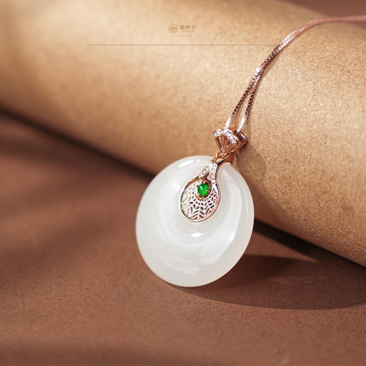 新疆国玉盟世玉金镶羊脂玉挂件【带证书·顺丰物流】 商品图2