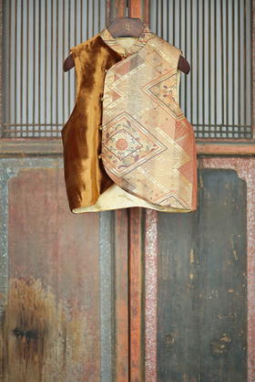 盛唐牡丹盛奢系列 | 丝绒拼西阵织偏襟马甲