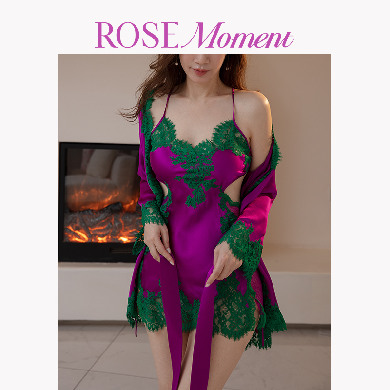 性感大露背真丝中吊睡裙礼物送礼度假风 A250311