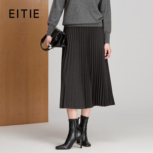 EITIE爱特爱高腰百褶设计时尚百搭保暖半裙8406109 商品图0