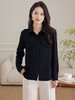 【秋新品】古泥9910黑色气质斜口袋衬衫-喜出 商品缩略图1
