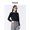 VIMAGE纬漫纪圆领简约时尚保暖秋季新款羊毛针织衫V2401107 商品缩略图5