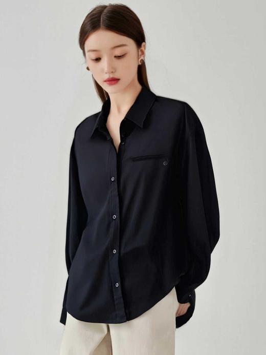 【秋新品】古泥/亦文0719 100%天丝刺绣口袋小标衬衫-喜出 商品图1