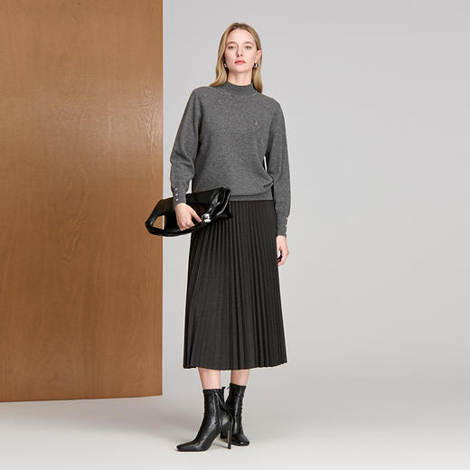 EITIE爱特爱高腰百褶设计时尚百搭保暖半裙8406109 商品图1