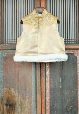 盛唐牡丹盛奢系列 | 真丝西阵织水貂串珠马甲