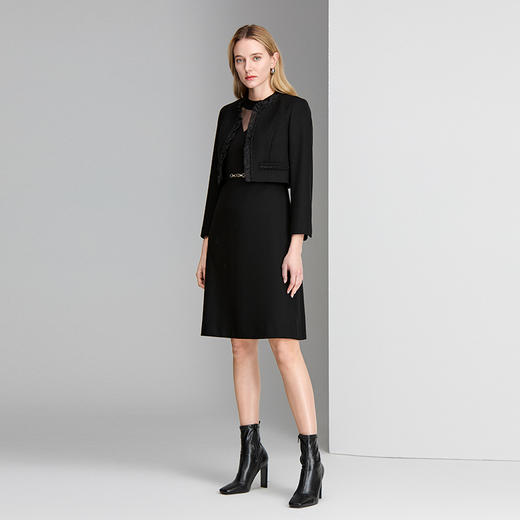 EITIE爱特爱假三件式钉珠花边木耳边撞布减龄精致礼服8477104 商品图7