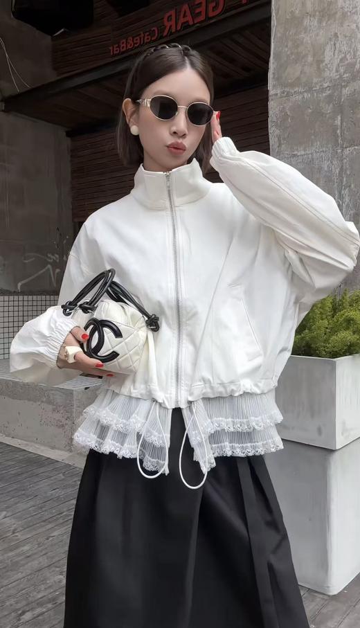 春季推荐2026→【自营】826简约法式蕾丝边休闲外套-喜出 商品图0