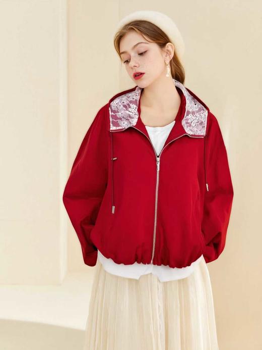 春季推荐2026→【自营】清货不退【外套】8060法式蕾丝内里连帽外套-喜出 商品图2