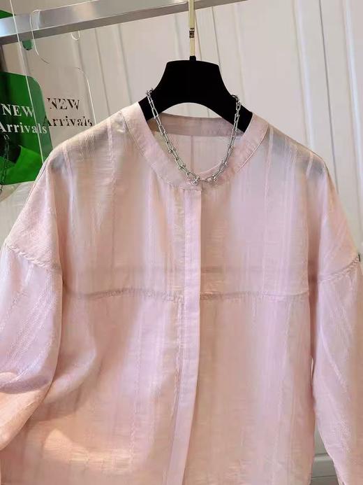 【秋新品】古泥品牌7587 85%天丝提花圆领上衣-喜出 商品图1