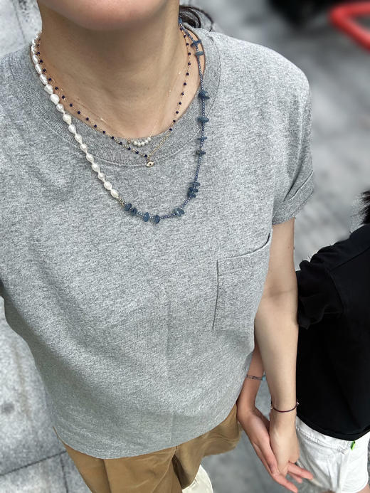 SpoiledBrat Jewelry蓝晶石巴洛克珍珠中长链 项链 商品图5