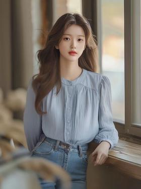 冰点价！仅限11.11！退货勿拍【秋新品】古泥品牌7915圆领长袖小衫-喜出