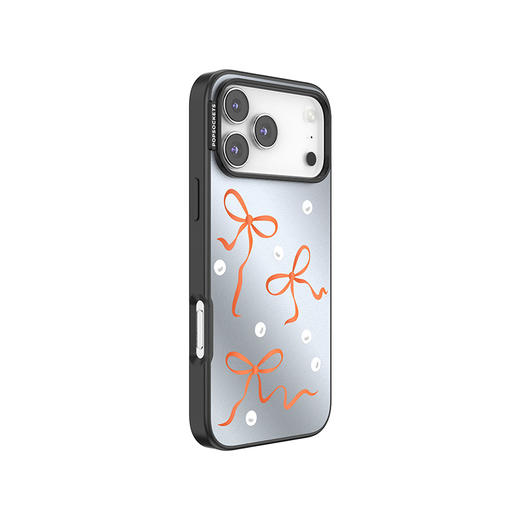 【冬眠计划】珍珠蝴蝶结 POPCASE手机壳 MagSafe Popcase磁吸款 银色 蝴蝶结 拼贴 iPhone17/16/15/14/13 商品图0