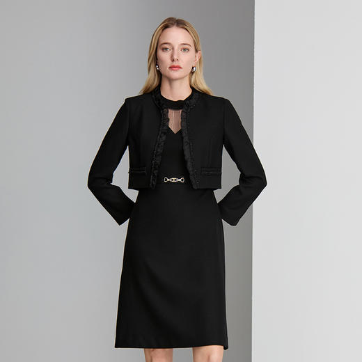 EITIE爱特爱假三件式钉珠花边木耳边撞布减龄精致礼服8477104 商品图9