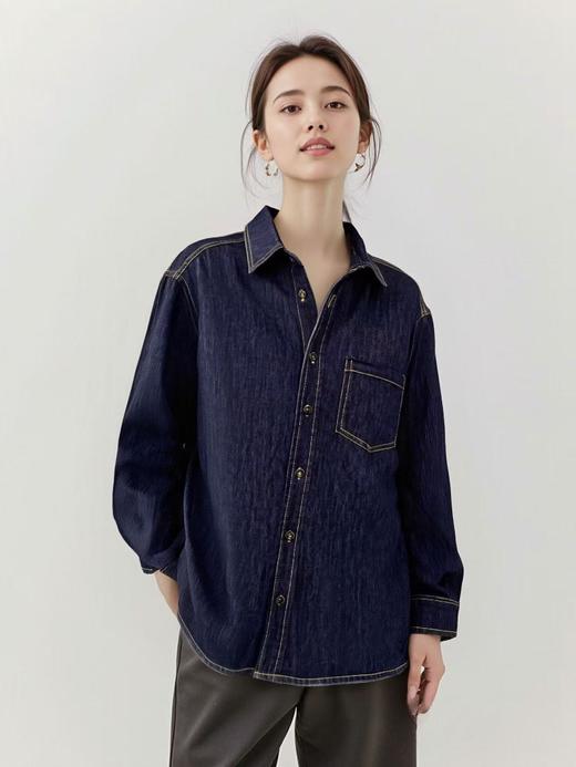 【秋新品】古泥品牌7802 82%棉牛仔衬衣外套-喜出 商品图0