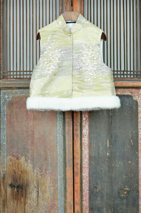 盛唐牡丹盛奢系列 | 彩金缀织西阵织水貂马甲