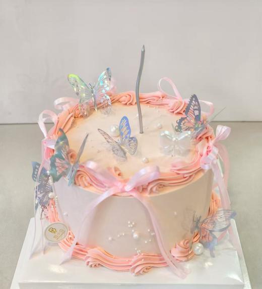 流光蝶影—幻彩粉漾生日蛋糕 商品图0