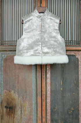 盛唐牡丹盛奢系列 | 真丝西阵织水貂毛马甲