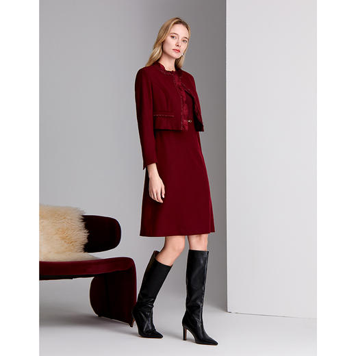 EITIE爱特爱假三件式钉珠花边木耳边撞布减龄精致礼服8477104 商品图2