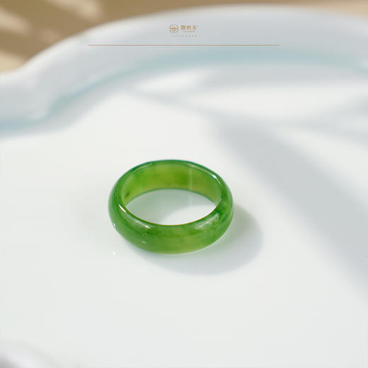 新疆国玉盟世玉金镶碧玉戒指·一戒四戴圈口16#【带证书·顺丰物流】 商品图3