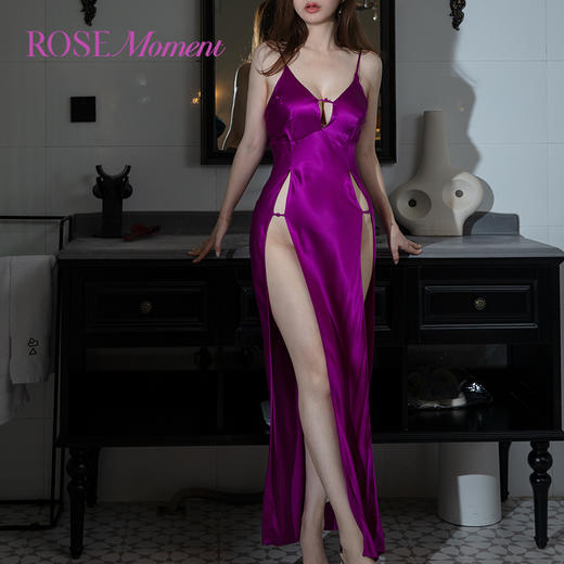 双侧高开叉性感真丝长裙  A230503 商品图1