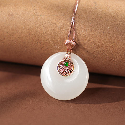 新疆国玉盟世玉金镶羊脂玉挂件【带证书·顺丰物流】 商品图1