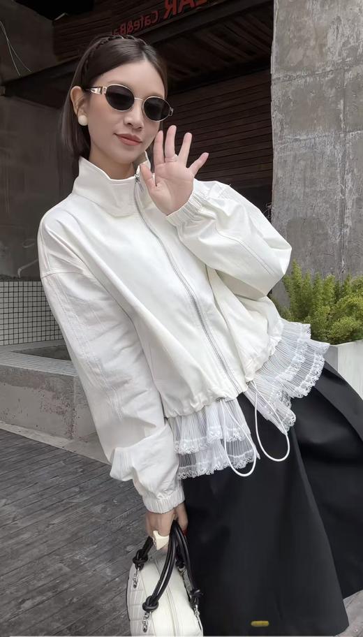 春季推荐2026→【自营】826简约法式蕾丝边休闲外套-喜出 商品图3