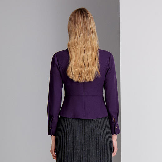 EITIE爱特爱V 领收腰短款折叠伞状下摆设计收腰显瘦小上衣8413102 商品图4