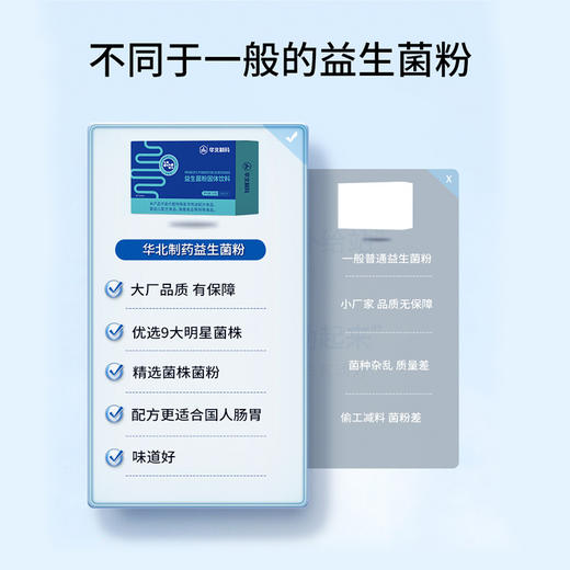 【华北制药益生菌粉固体饮料】便携小袋装，特别添加9大明星菌株，科学搭配！（新老包装随机发货）（2.6-2.23停发） 商品图4