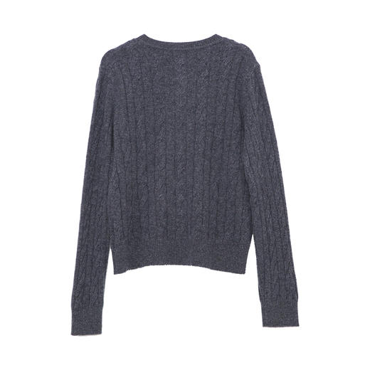 VIMAGE纬漫纪绵羊毛复古多色时尚绞花针织开衫上衣秋季新款V2401103 商品图7