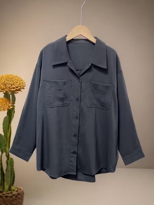 12.12错过没有！清货不退【秋新品】古泥9906灰色设计感休闲衬衫-喜出 商品图2