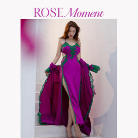 度假风性感露背高开叉真丝长裙  A250317