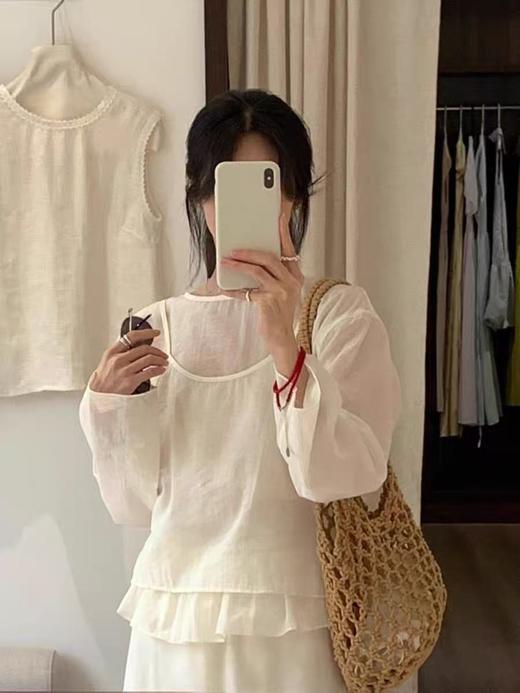 【自营】天丝棉！8939 多穿款82%天丝棉超仙两件套长袖小衫-喜出 商品图4