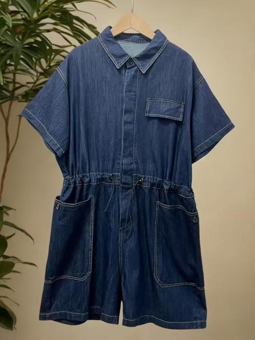 【秋新品】古泥品牌6033 100%棉牛仔收腰宽松连衣裤-喜出 商品图3